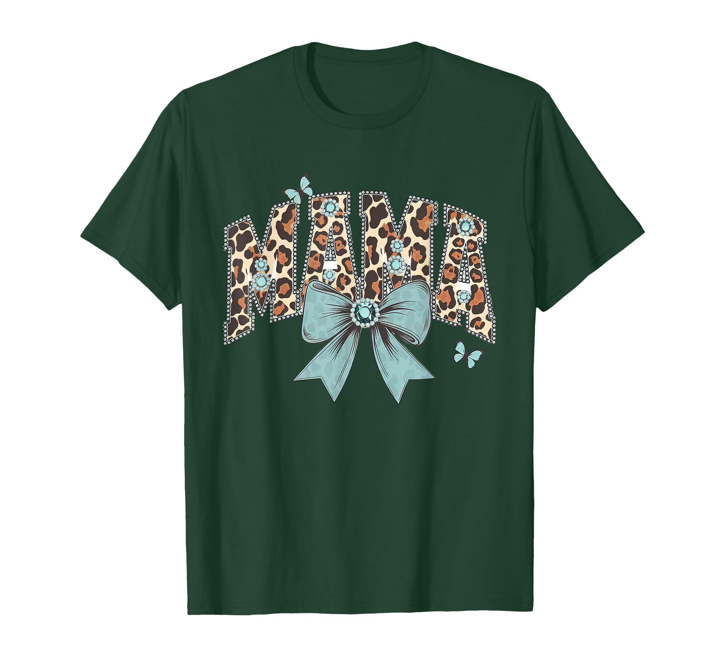 Mama Coquette Bow Cheetah Leopard Print Mom Mothers Day T-Shirt