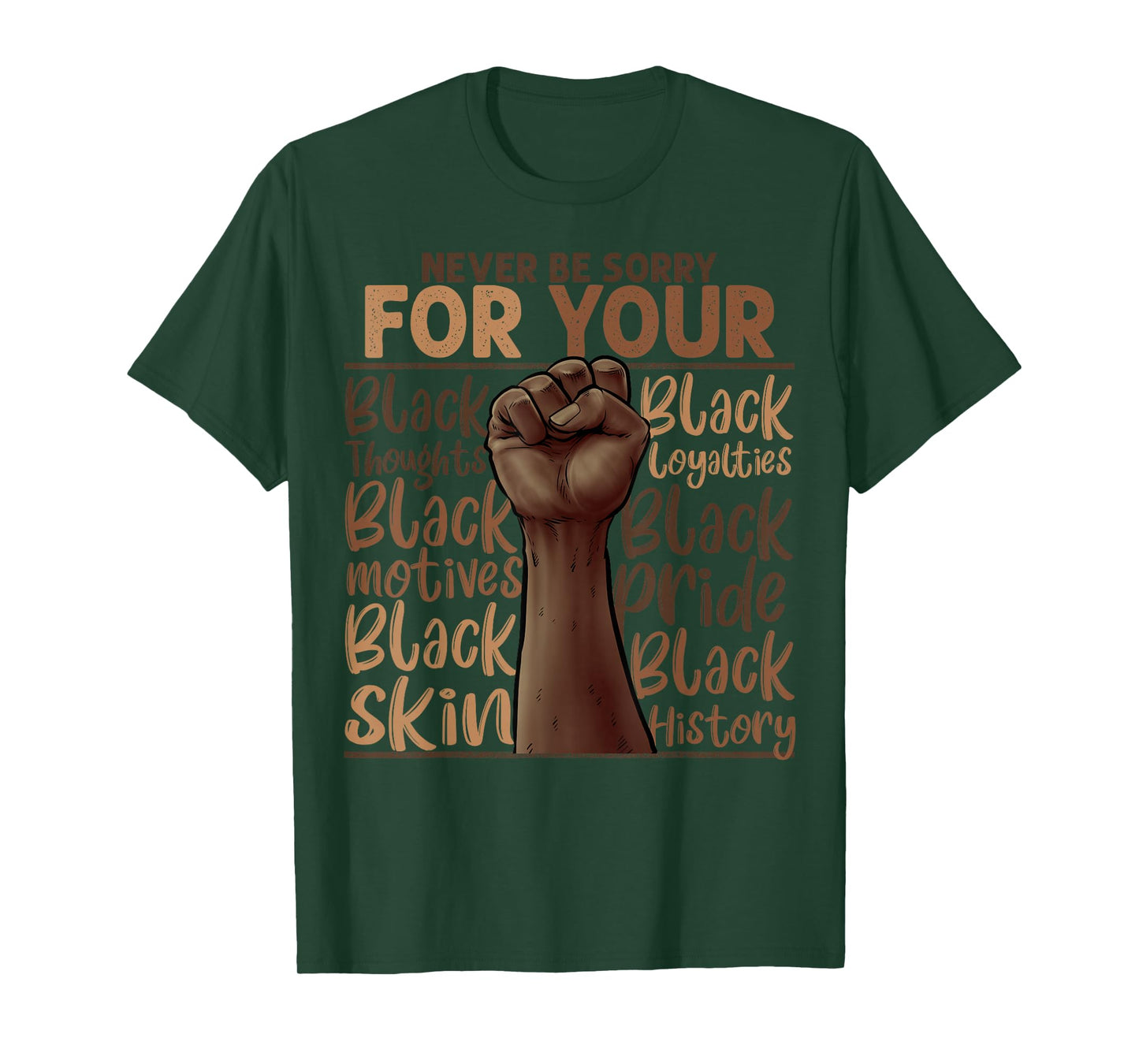 Never Be Sorry For Being Black History Juneteenth Gifts T-Shirt