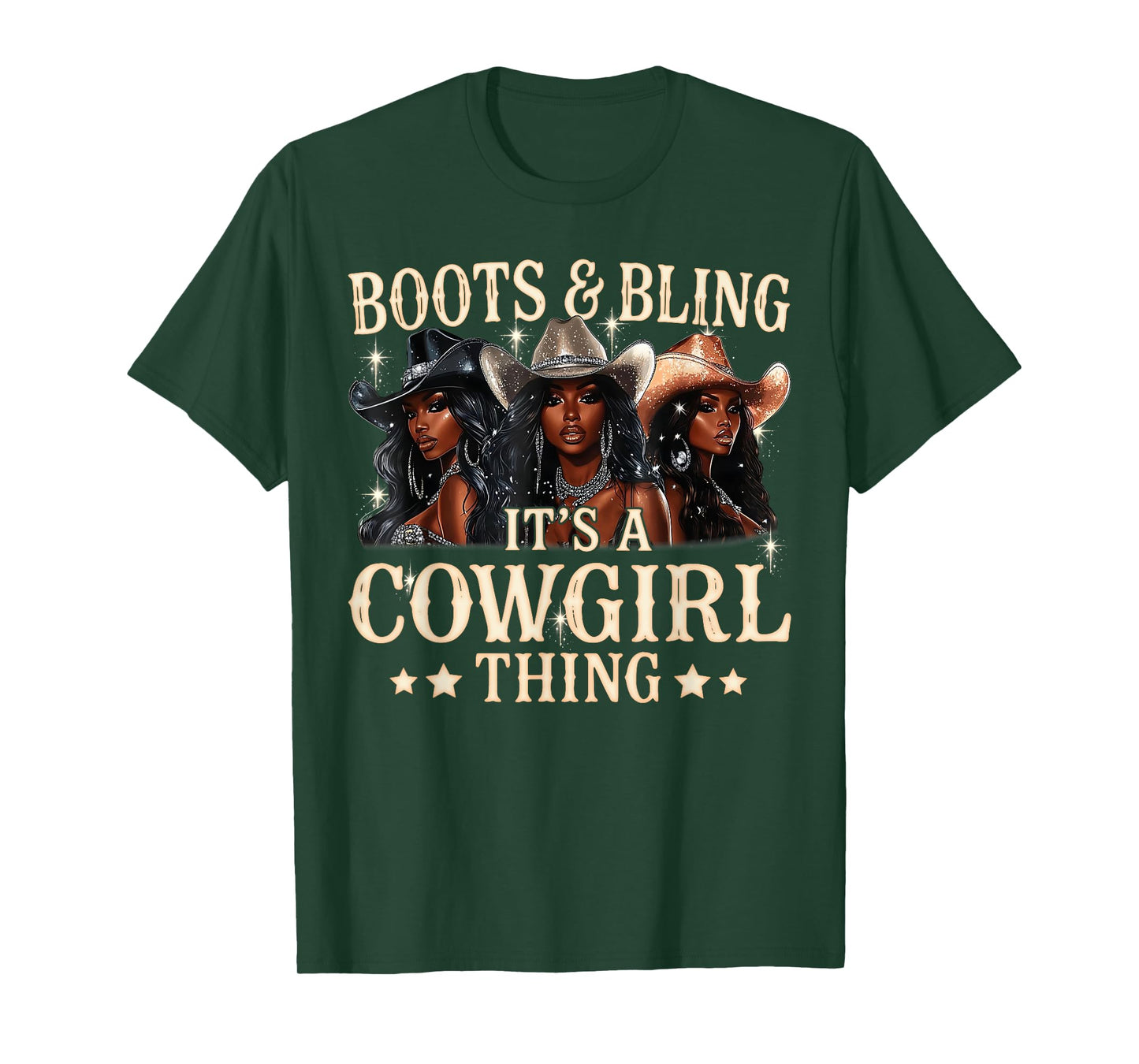 Retro Cowgirl Boots & Bling Its A Cowgirl Thing Western T-Shirt