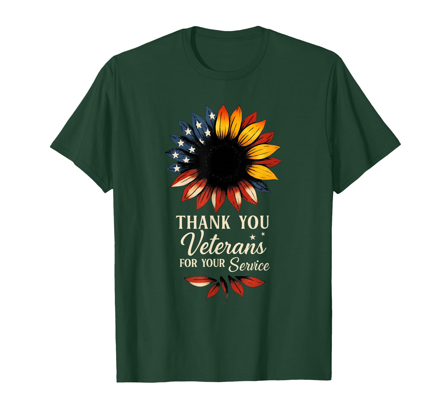 Thank You Veterans Sunflower Military Veterans Day Tribute T-Shirt