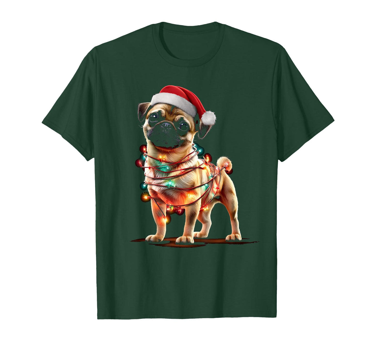 Funny Chug Christmas Graphics Dog Lights Lover T-Shirt