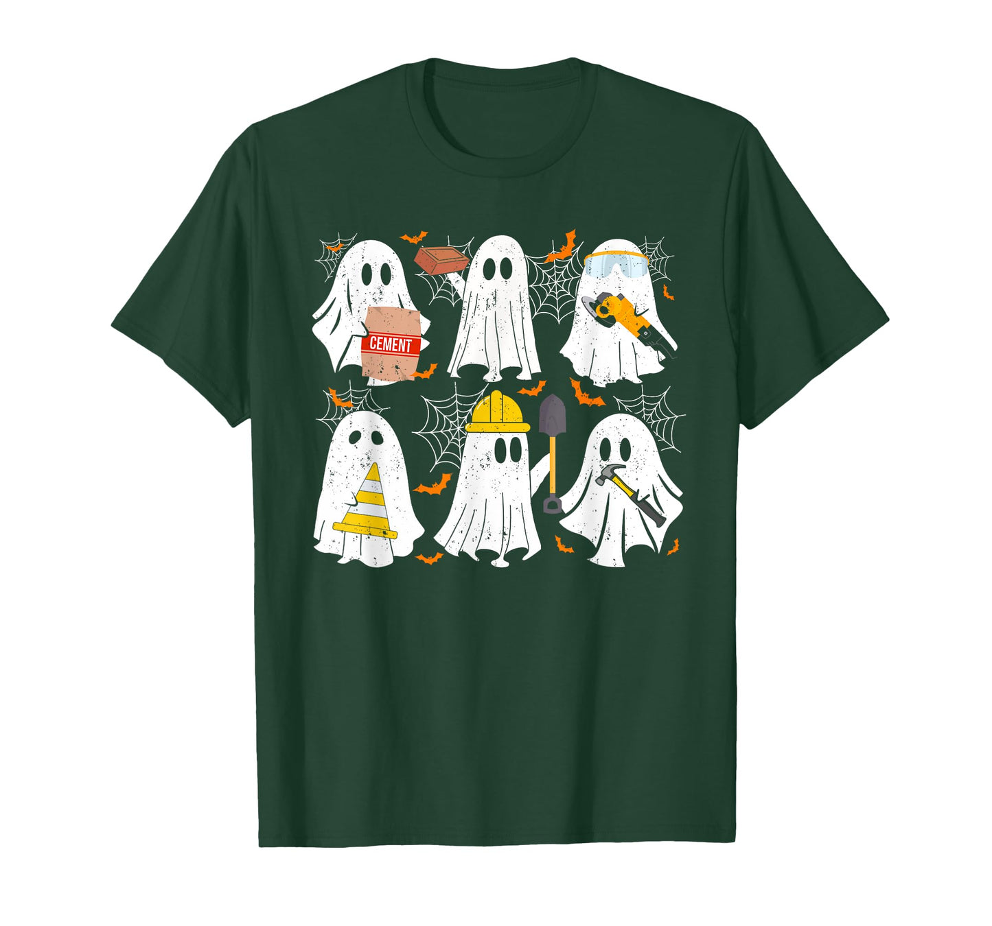Ghost Construction Worker Costume For Halloween Men Women T-Shirt