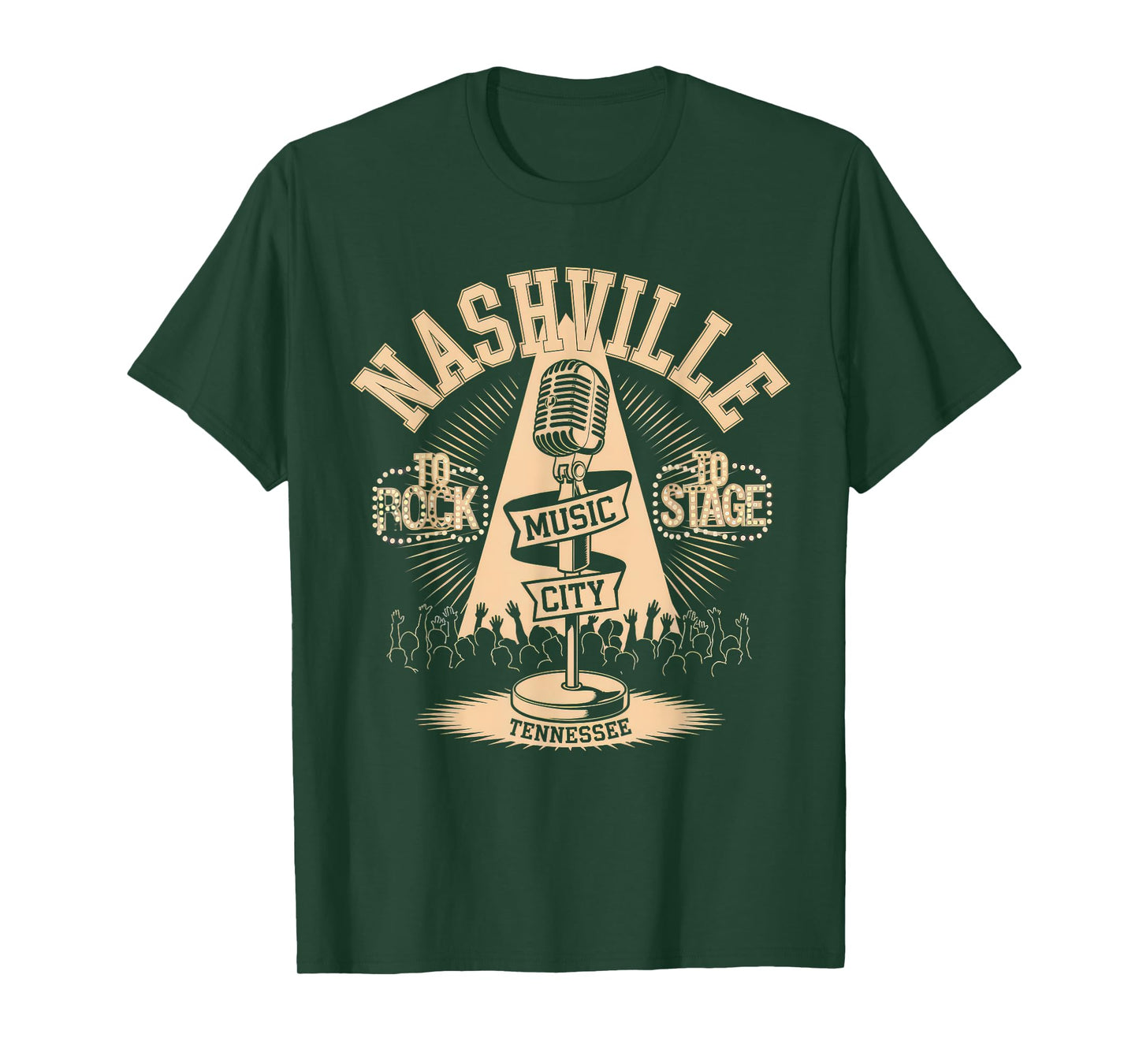 Nashville Music City Tshirt Women Men Tennessee Rock Country T-Shirt