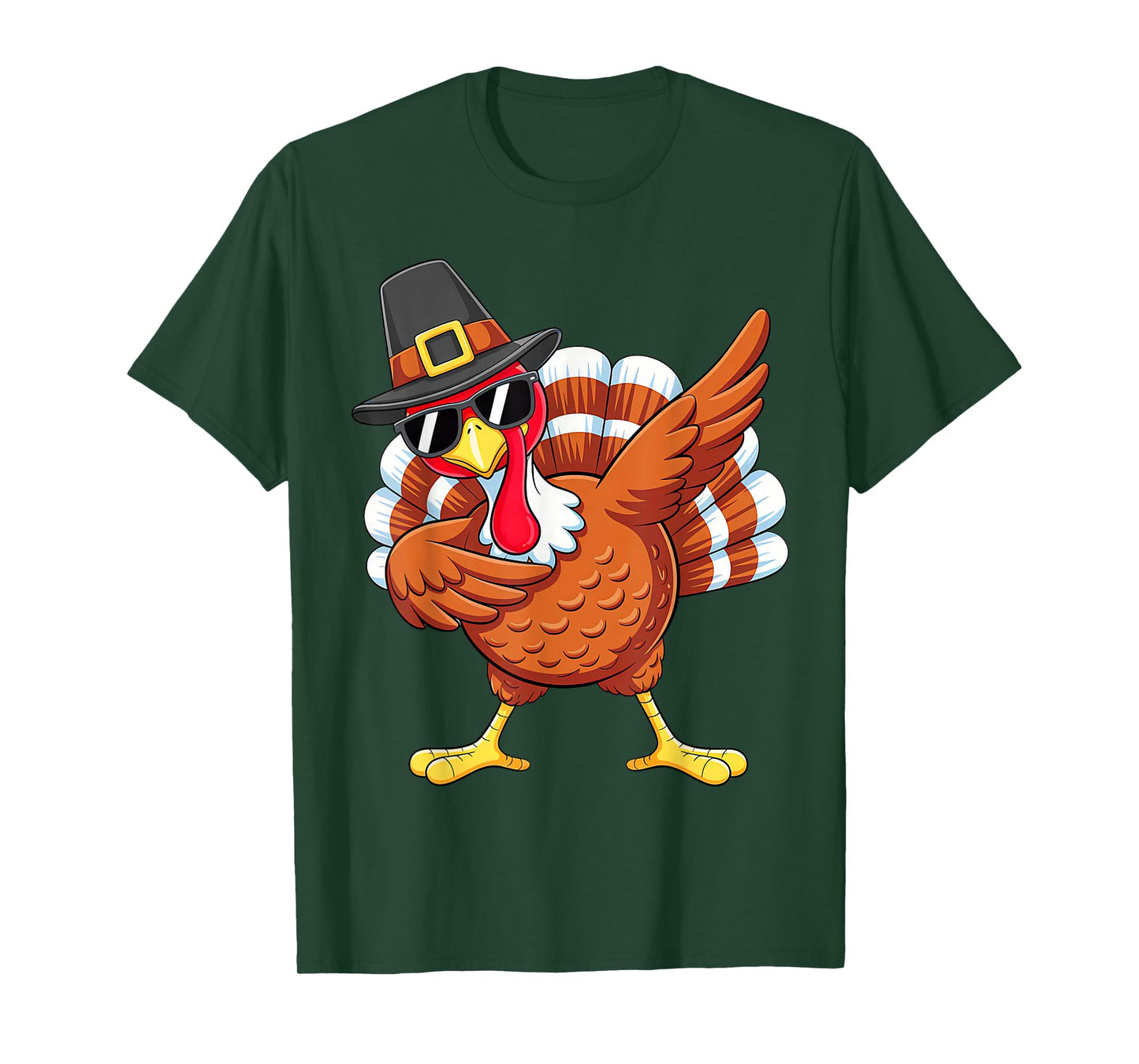 Dabbing Turkey Thanksgiving Day Pilgrim Boys Men Funny Dab T-Shirt