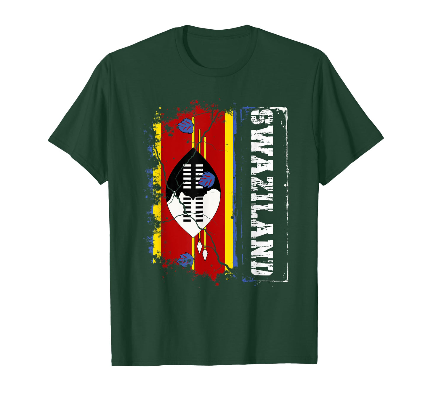 Retro Patriotic Swazi Flag Swaziland T-Shirt