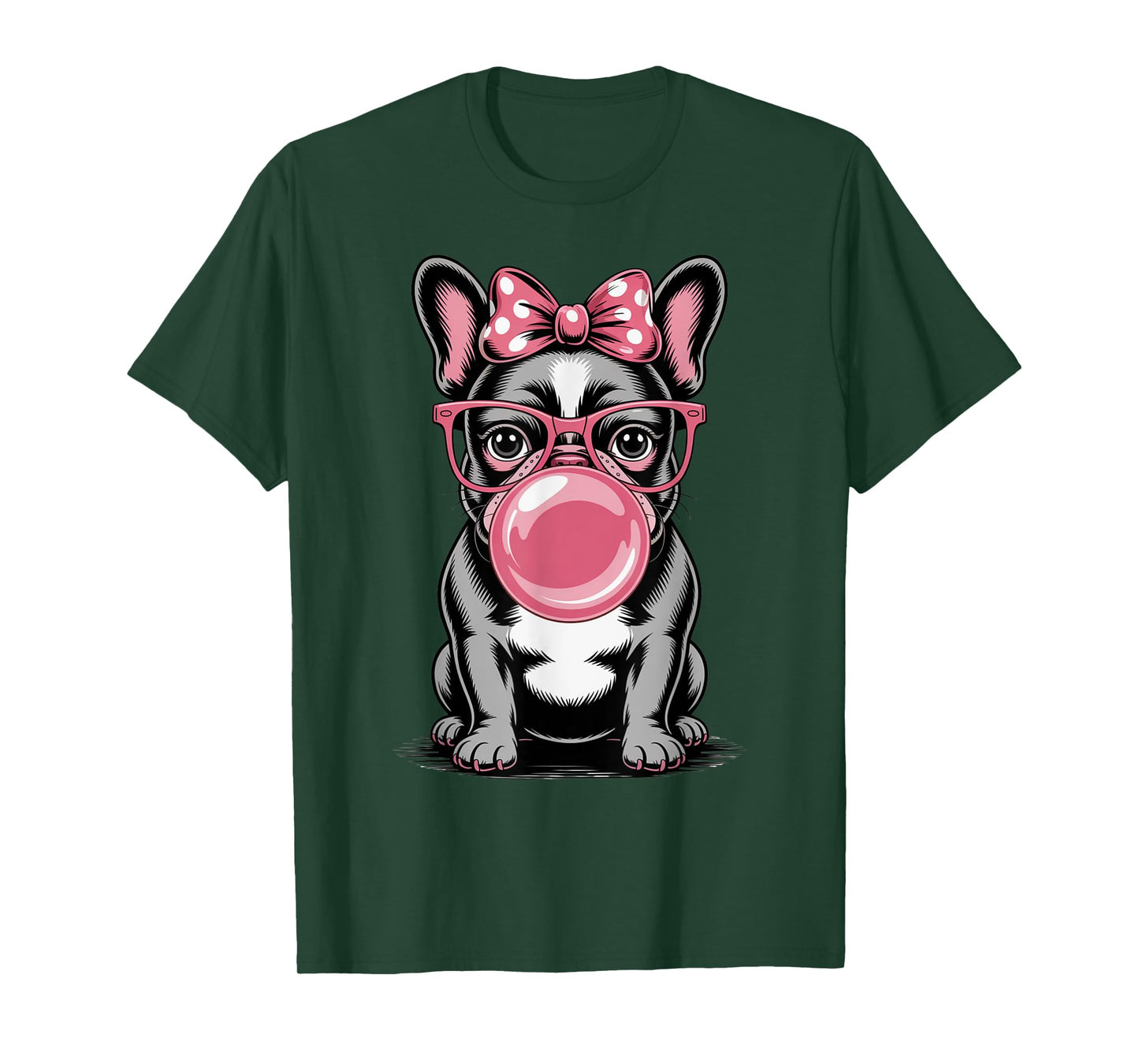 Cute French Bulldog Bubble Gum For Women Vintage Frenchie T-Shirt