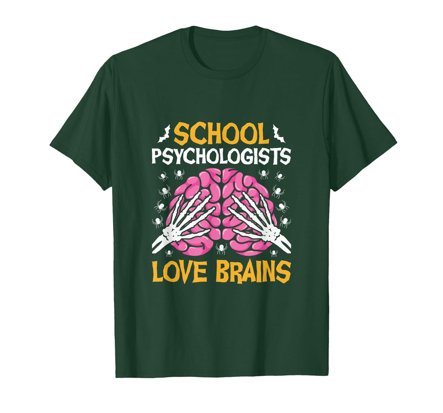School Psychologists Love Brains Funny Halloween School T-Shirt