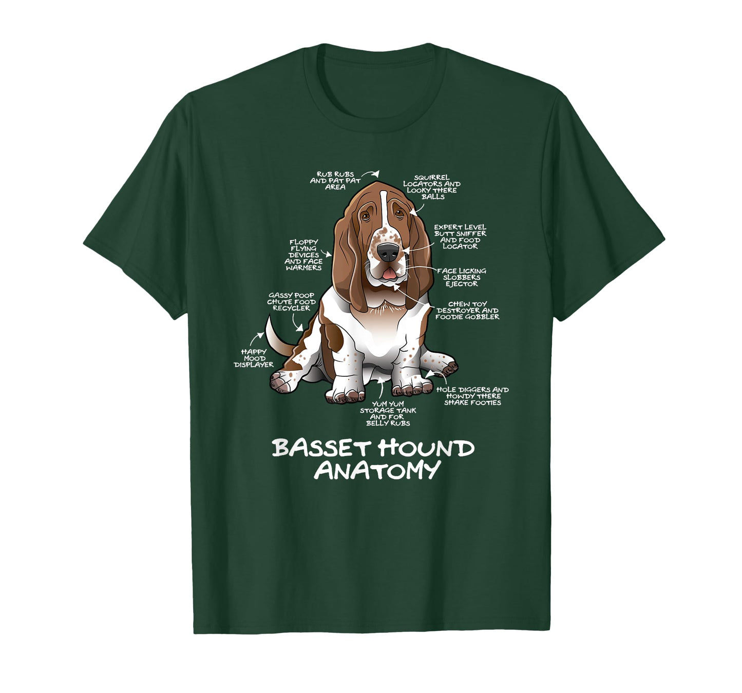 Funny Cute Basset Hound Anatomy Dog Biology T-Shirt for Men Women