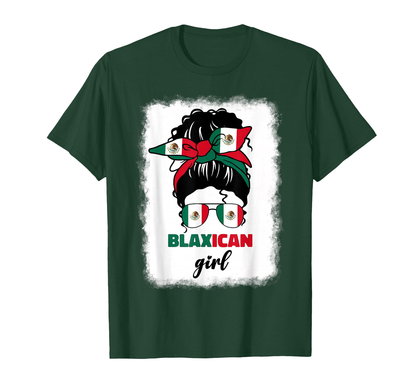 Blaxican Mexican American Black Girl Mexico Flag Chicano Fun T-Shirt