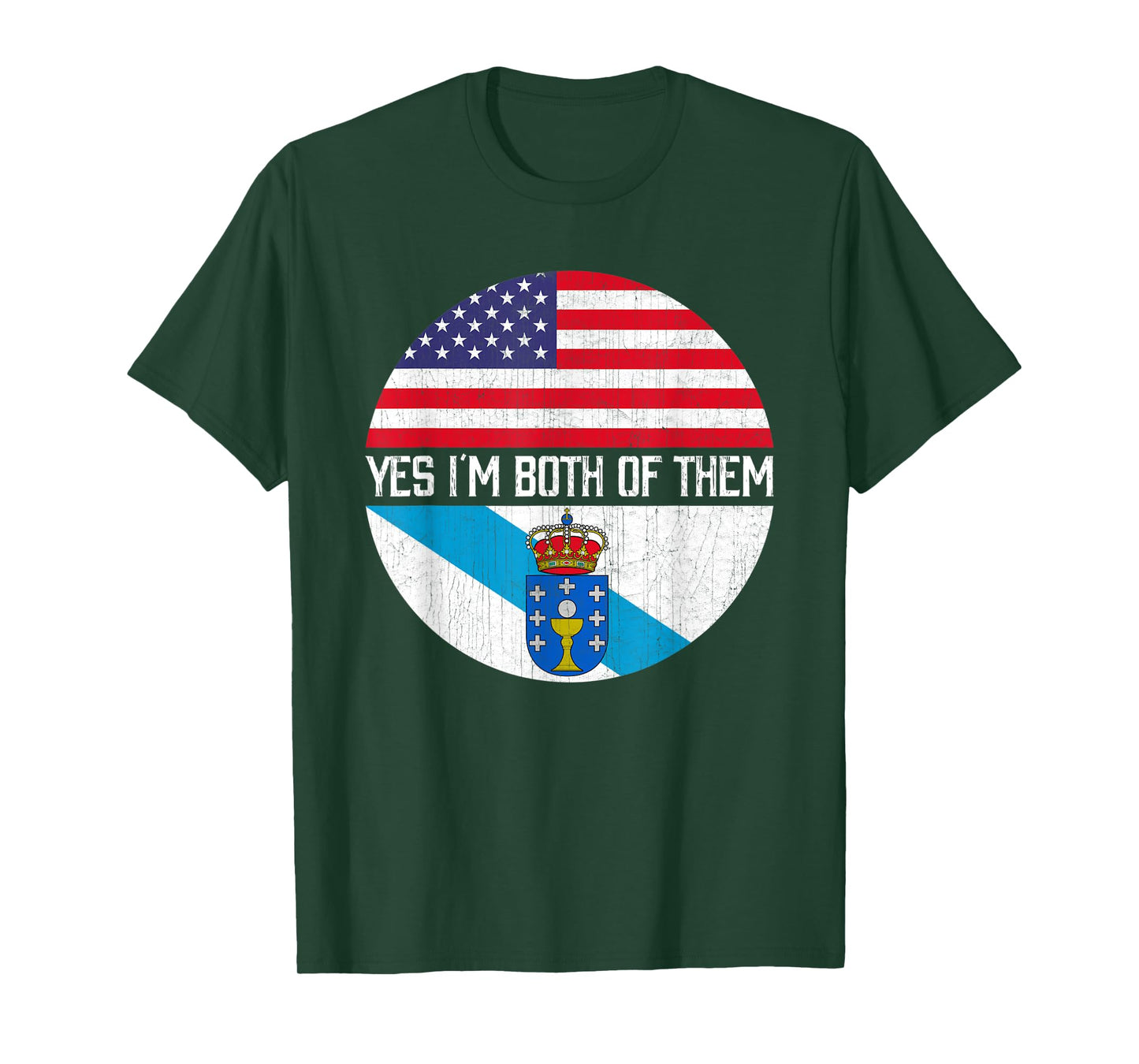 Half American Half Galician USA Flag Family Heritage T-Shirt for Women Kids Men