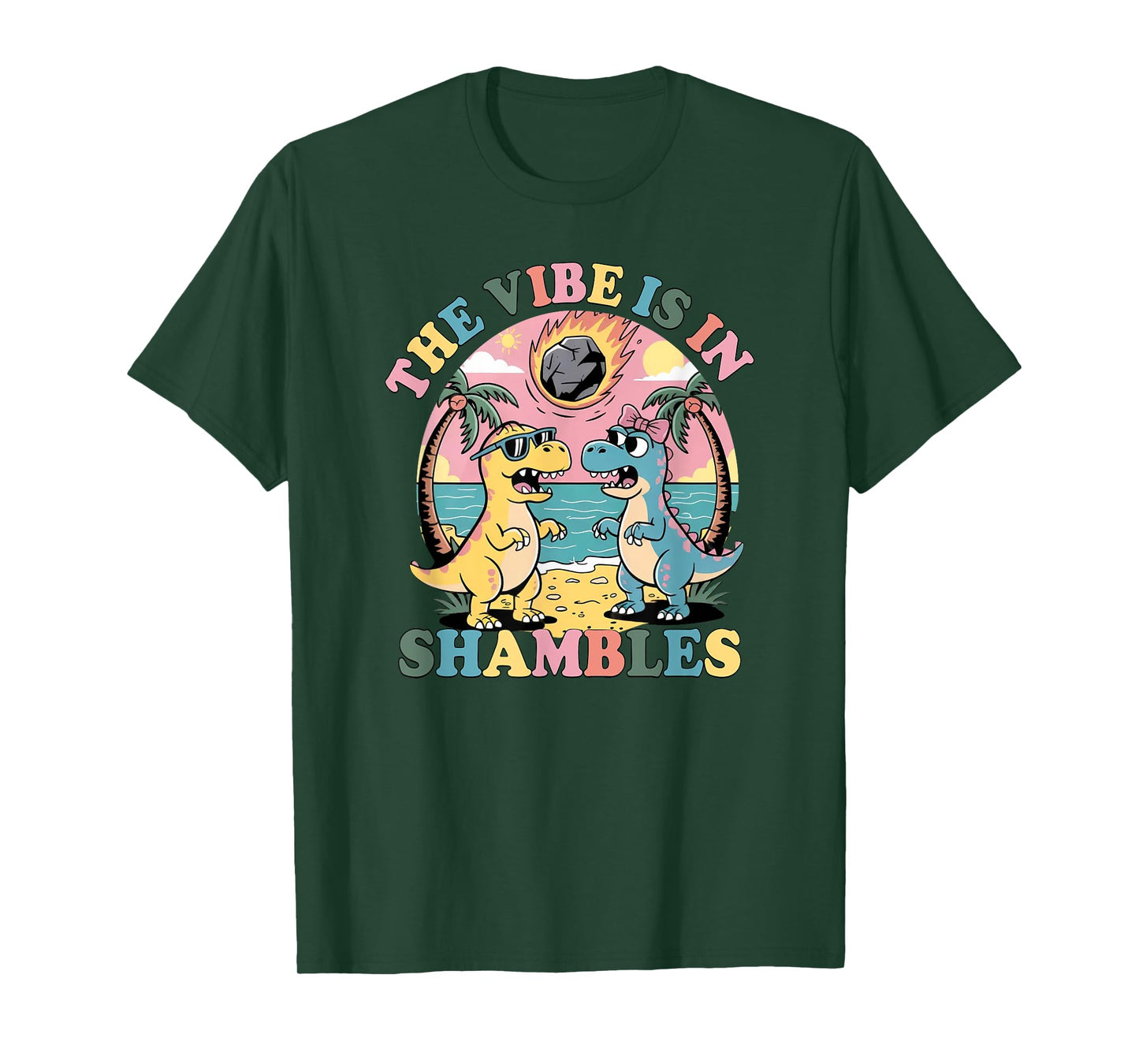 The Vibes Are In Shambles, Funny Dinosaur Meme T-Shirt