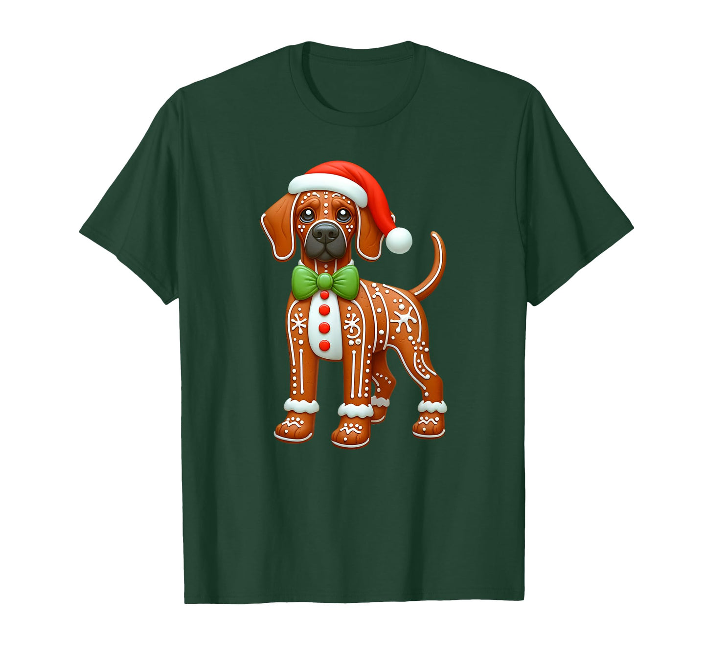 Gingerbread Man Rhodesian Ridgeback Christmas Womens Mens T-Shirt