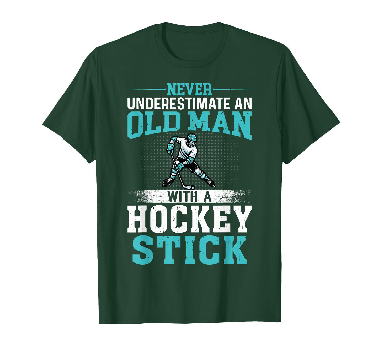 Never Underestimate an Old Man with a Hockey Stick T-Shirt