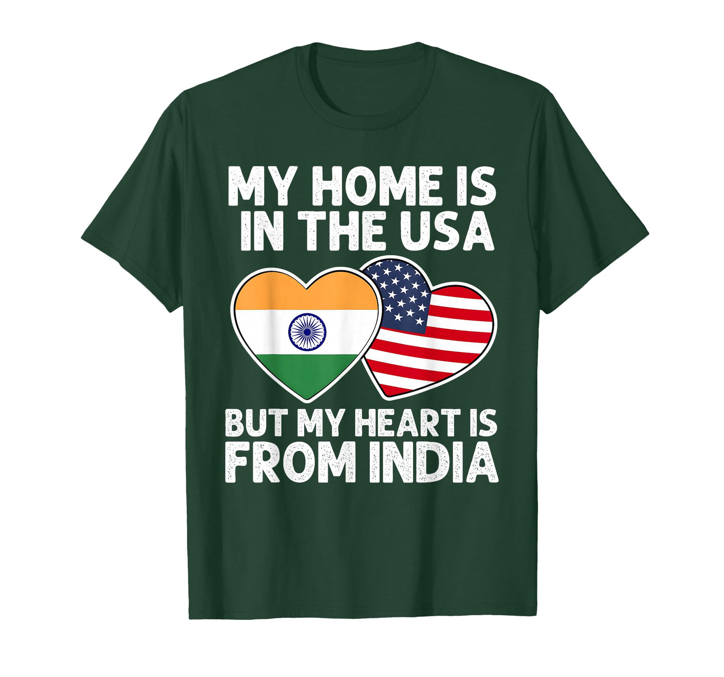 My Home USA My Heart India Indian American Pride Flag T-Shirt