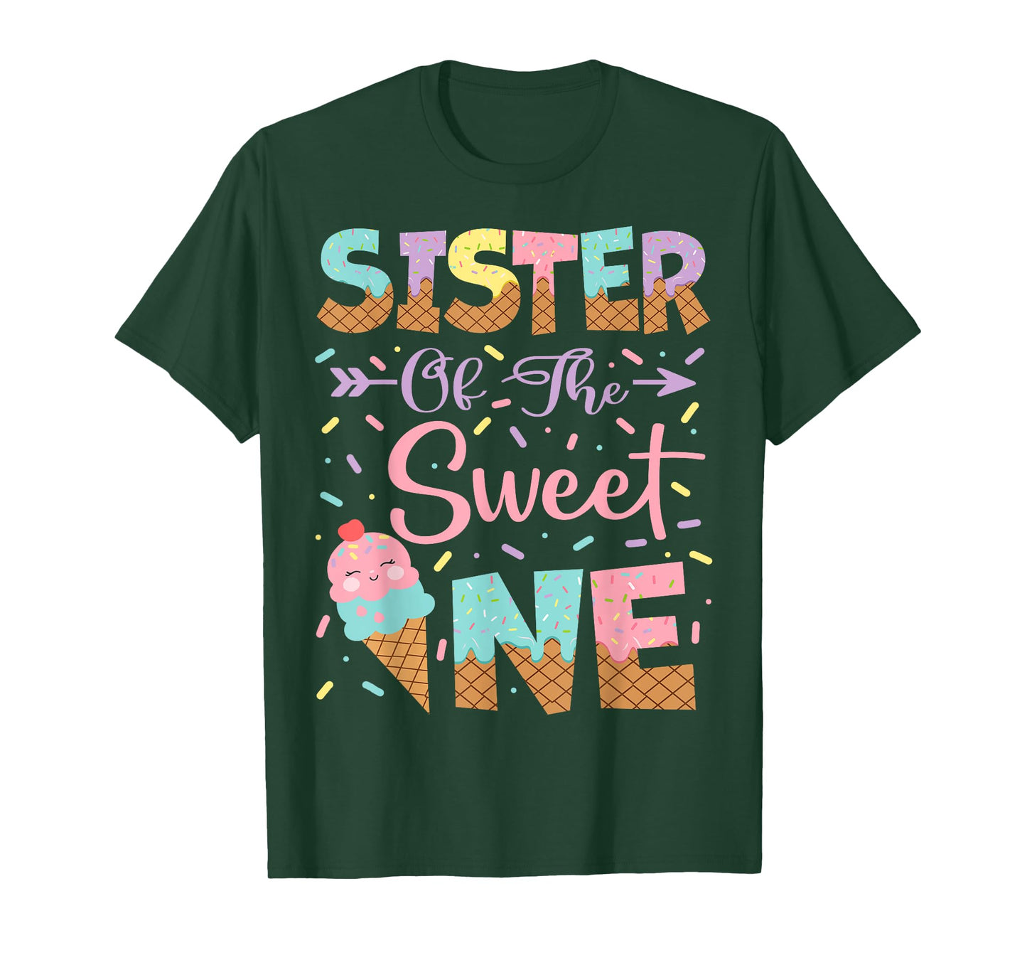 Sister Of The Sweet One Ice Cream 1St Birthday Girl T-Shirt