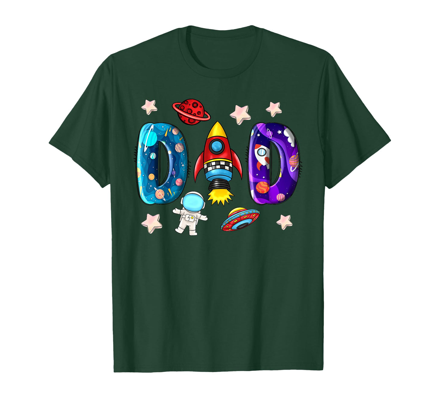 Dad Daddy Astronaut Space Lover Birthday Matching Family T-Shirt