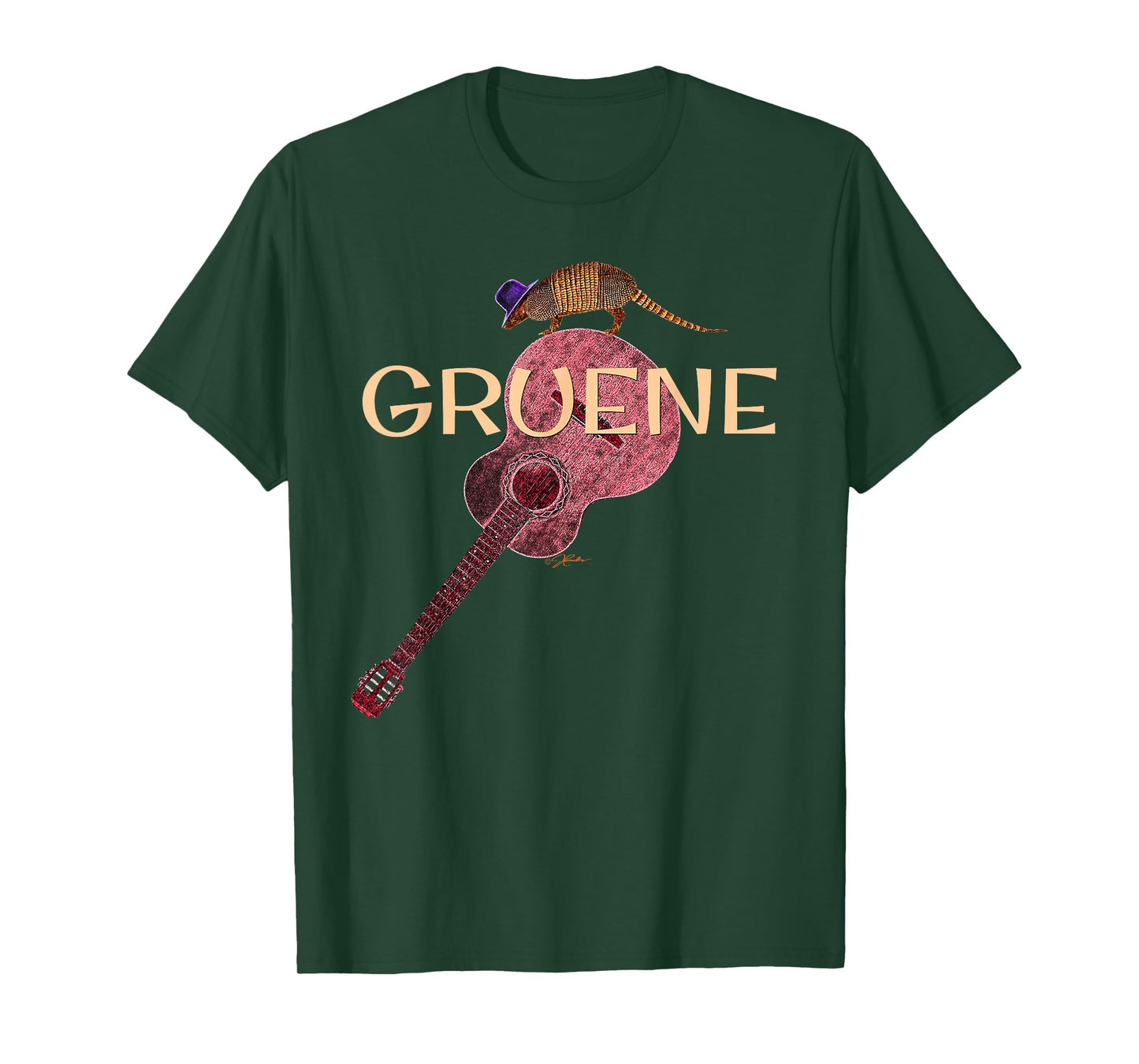 JCombs: Gruene, Texas Armadillo/Guitar T-Shirt T-Shirt