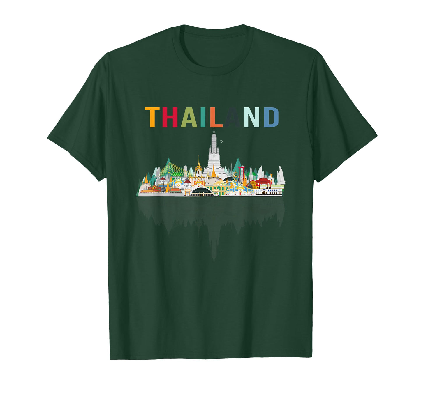 Bangkok Travel Thailand Gift Idea Unisex-Adults Black Thai Flag T-Shirt Small