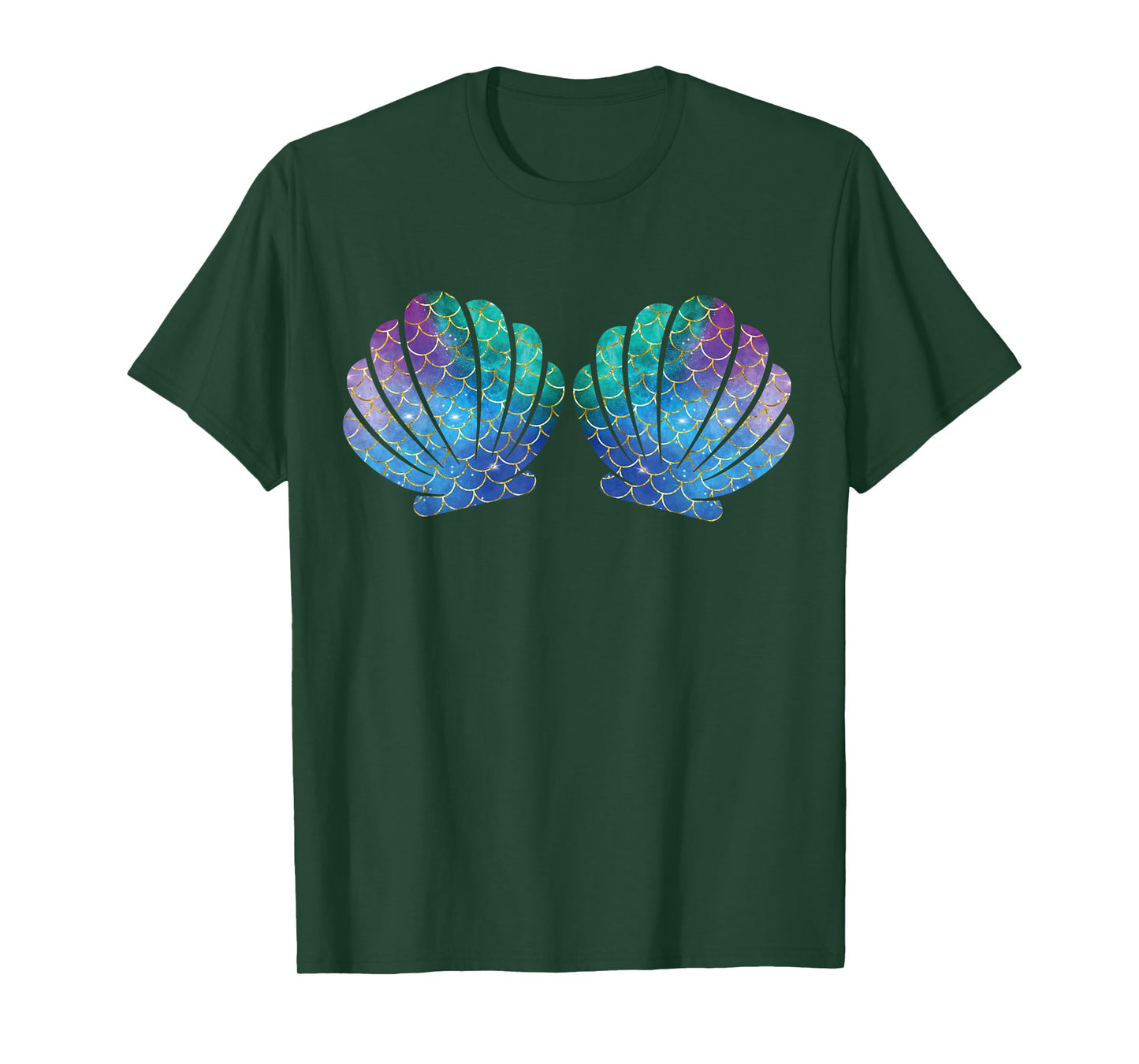 Mermaid Sea Shell Bra Costume halloween Matching T-Shirt