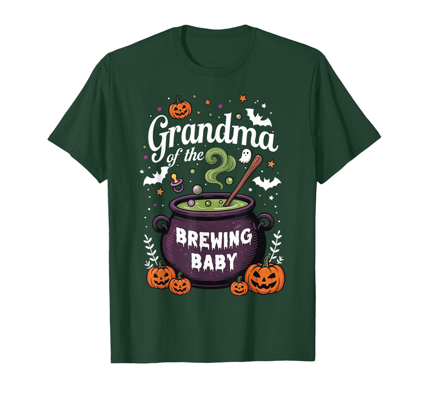 Grandma of The Brewing Baby Pumpkin Halloween Season T-Shirt