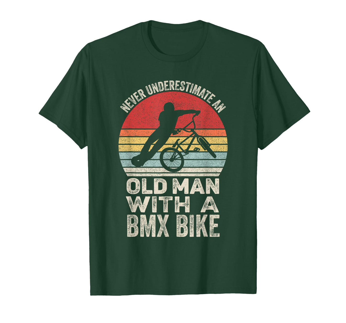 Vintage Retro Never Underestimate An Old Man With A Bmx Bike T-Shirt