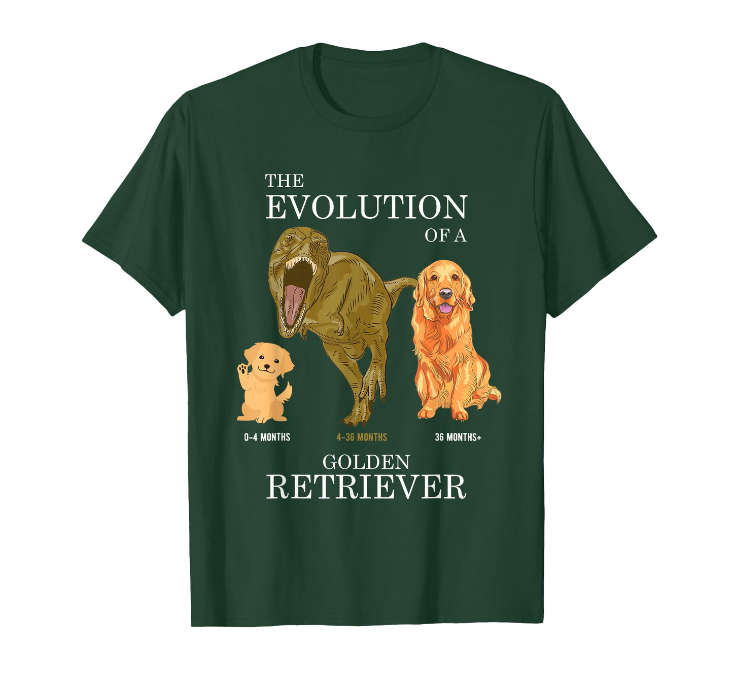 The Evolution of a Golden Retriever or Evolution of dogs T-Shirt