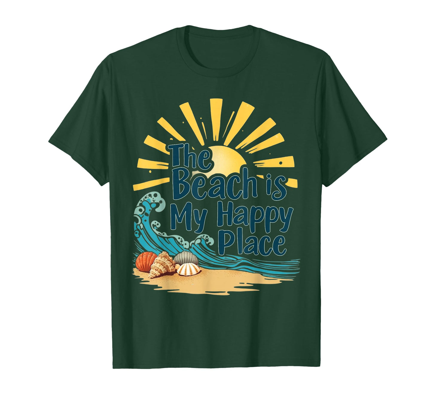 Beach Shirt Women The Beach is My Happy Place Casual Summer T-Shirt