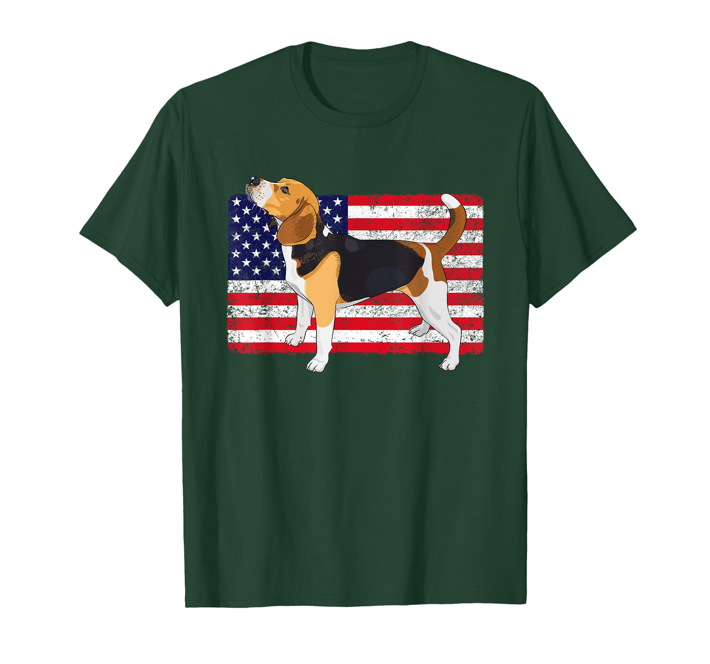 Patriotic US Flag Beagle T-Shirt for Women Kids Men