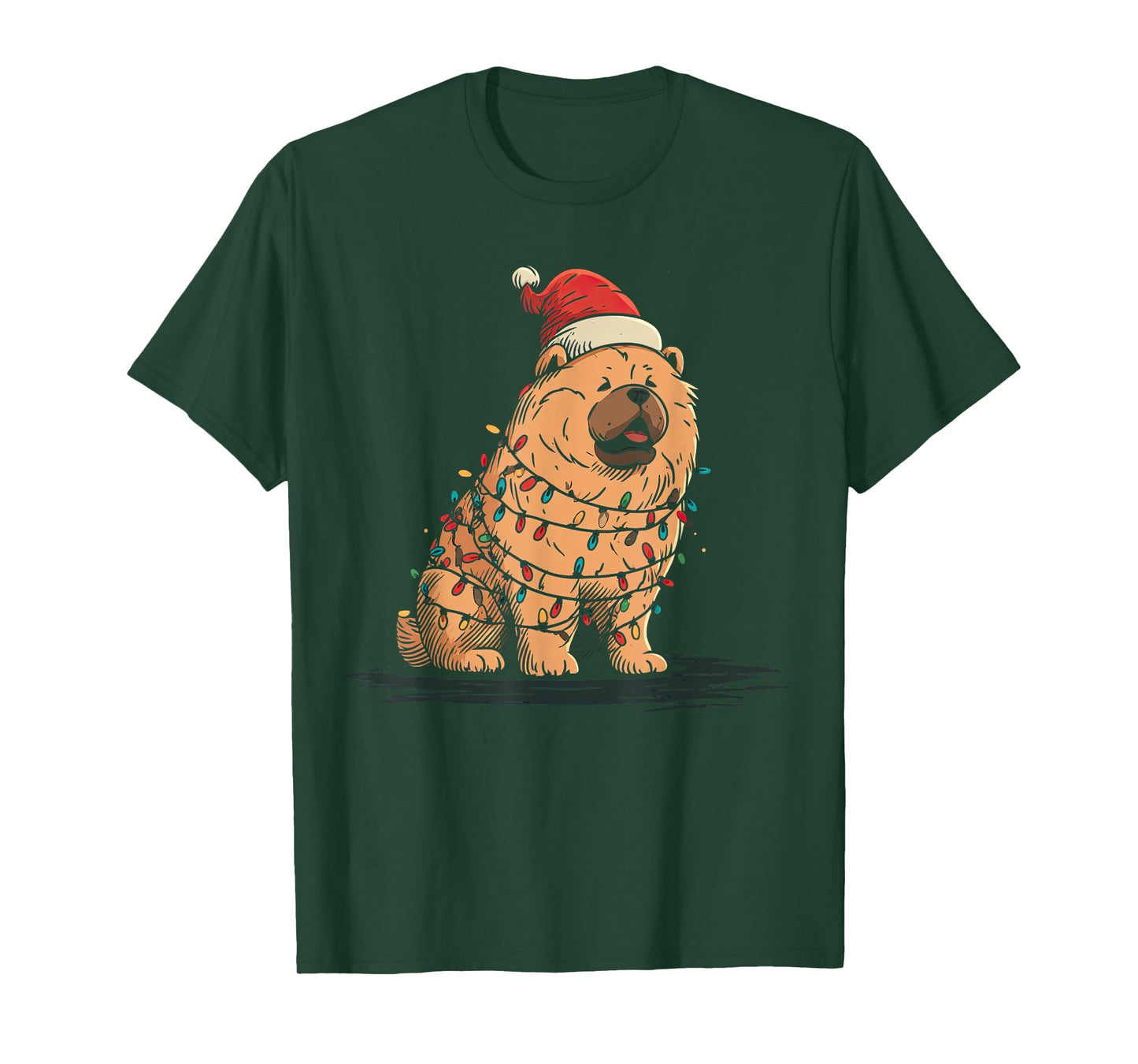Funny Chow Chow Christmas Graphics Dog Lights Lover T-Shirt