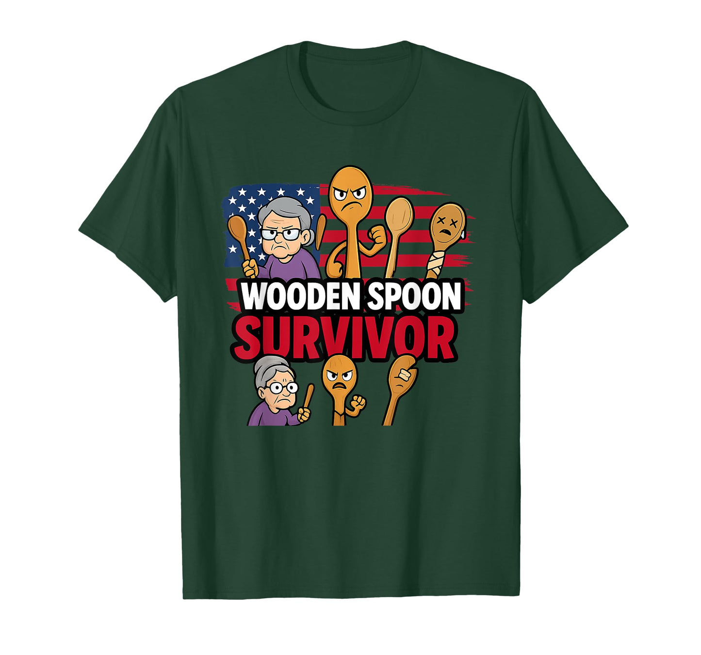Wooden Spoon Survivor Funny Cooking Humor for Home Chefs T-Shirt