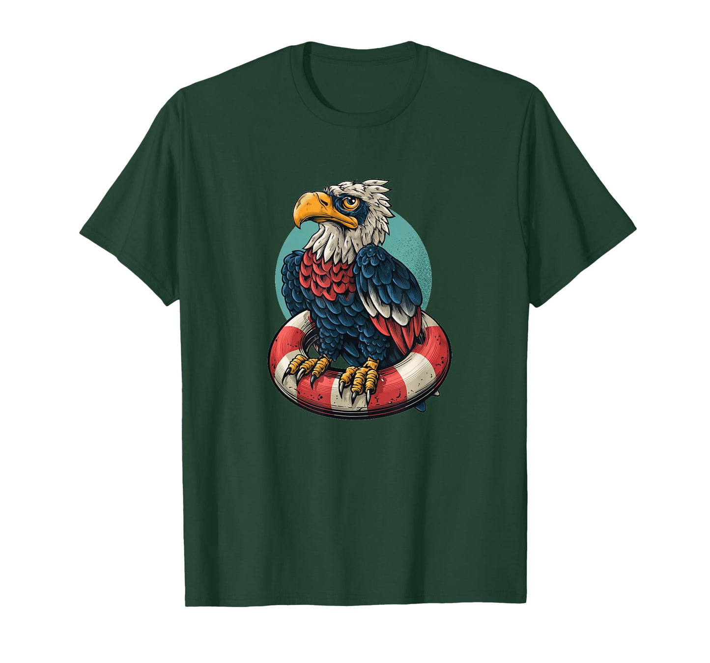 Funny Big Prey Bird with Pool Ring for Boys and Girls T-Shirt