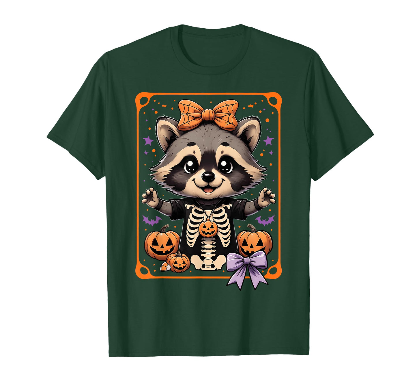 Girls Raccoon Feral Halloween Spooky Halloween Matching Kids T-Shirt