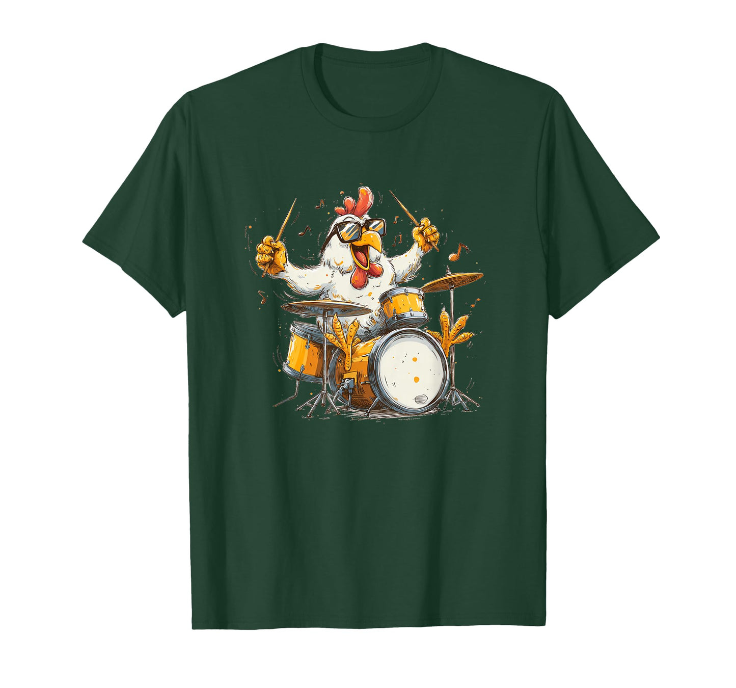 Nice Cartoon Chicken for Music and Drums Lovers T-Shirt