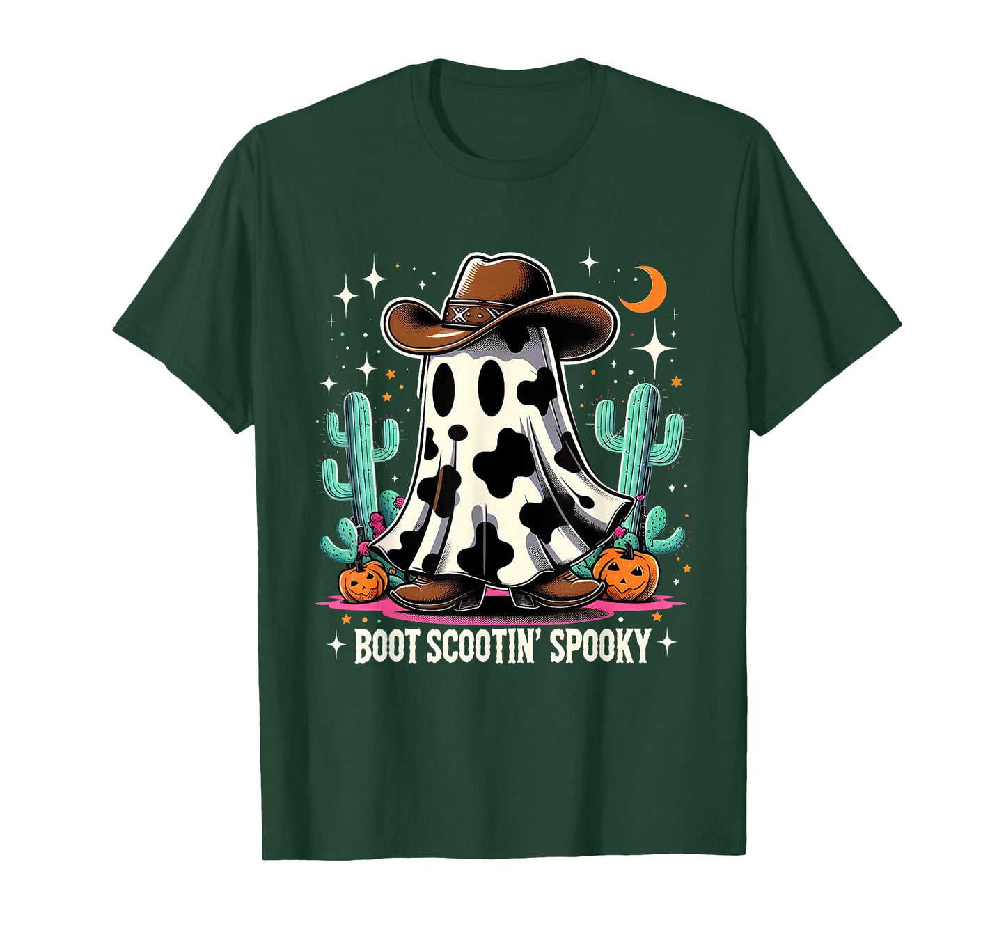 Cowboy Ghost Boot Scootin Spooky Western Vibes T-Shirt