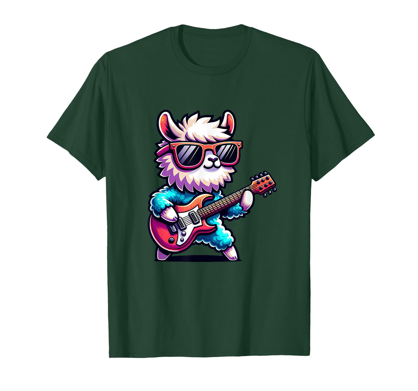 Cool Llama with E-Guitar T-Shirt