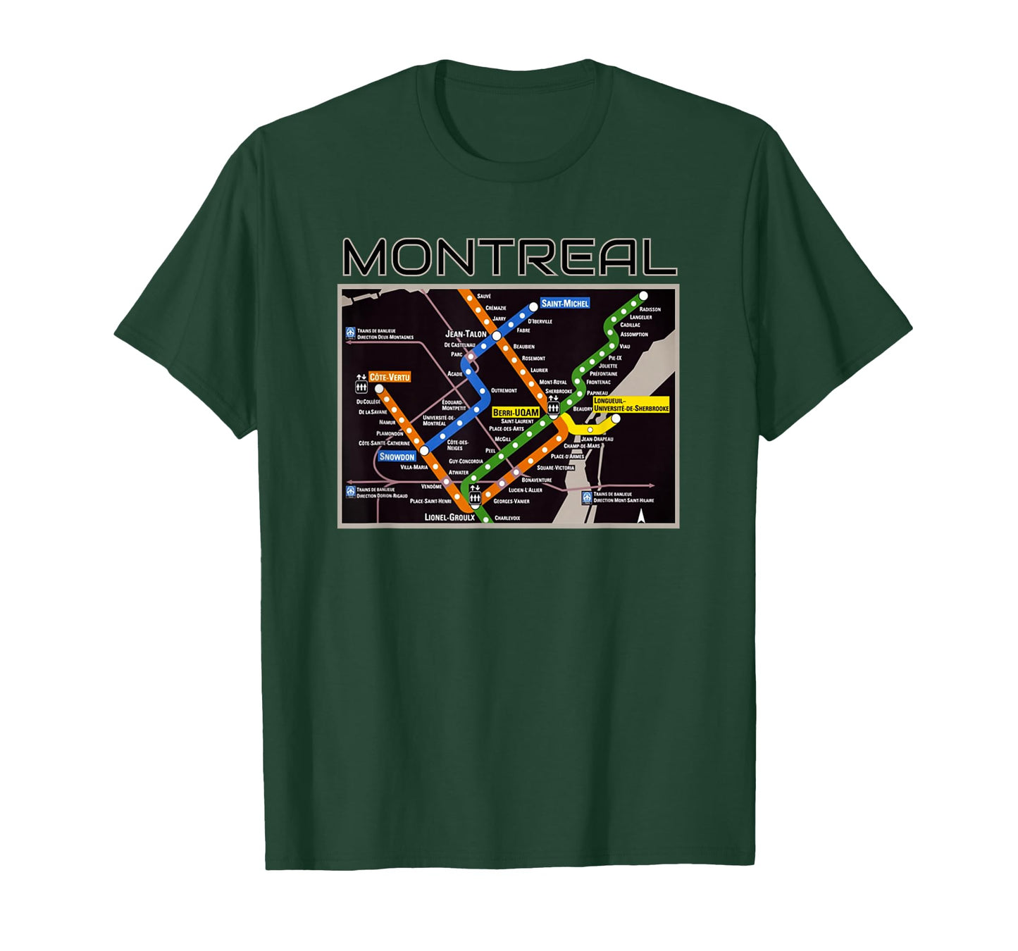 Montreal Transit Metro Art Canadian Heritage Love Canada Map T-Shirt