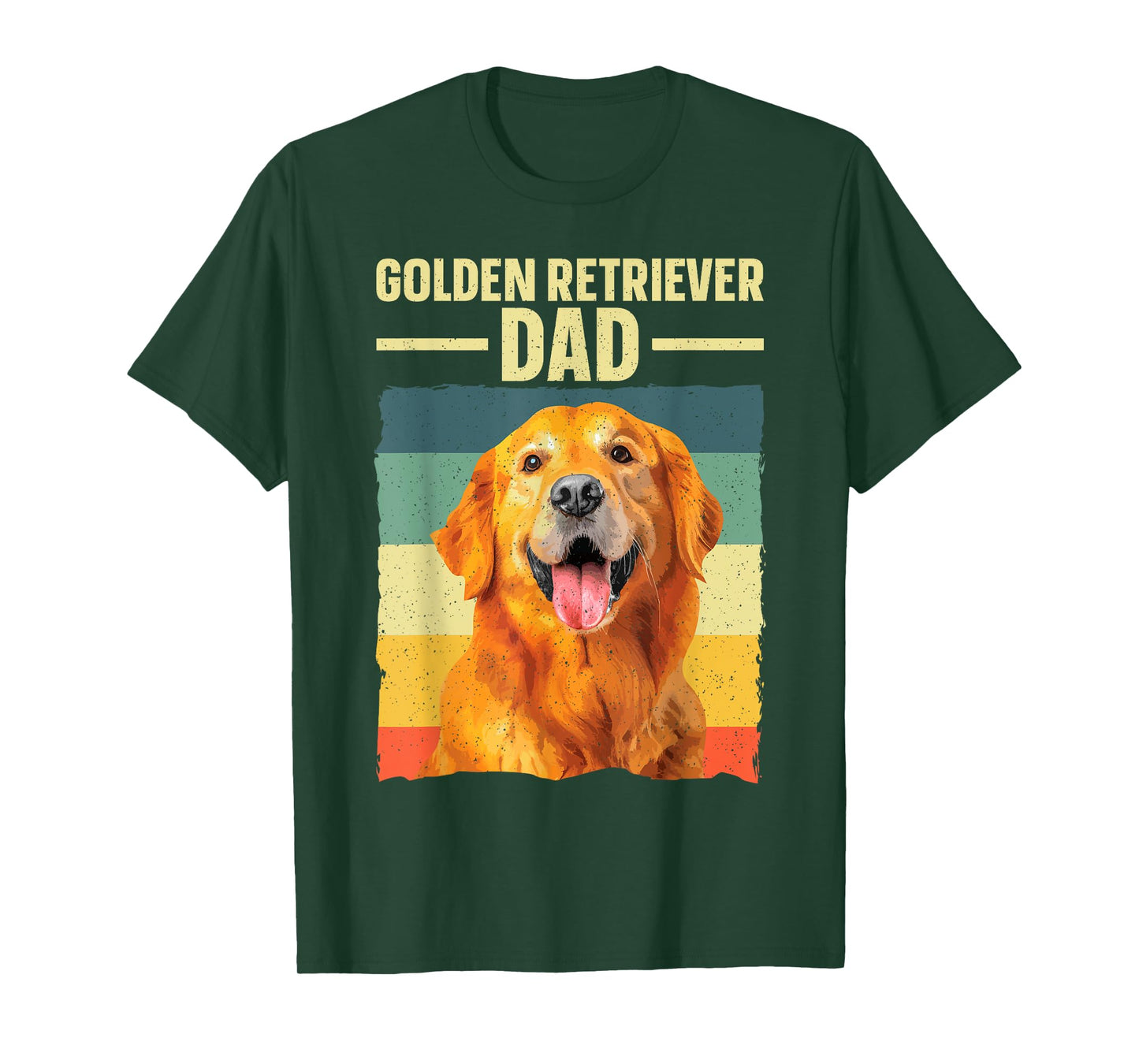 Golden Retriever Dad Art For Men Father Golden Retriever T-Shirt