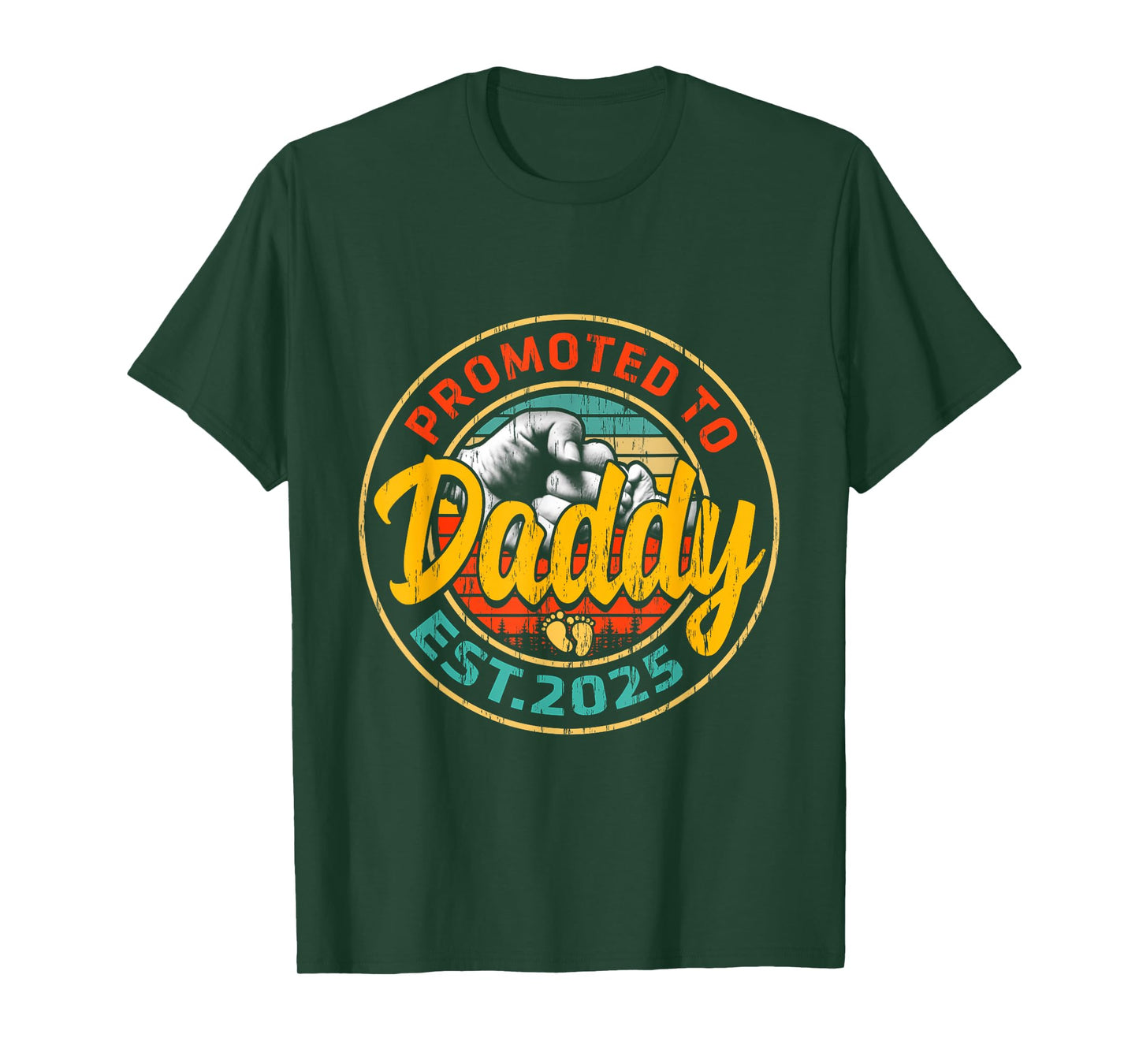 Promoted To Daddy 2025 New Dad First Time Fathers Day T-Shirt