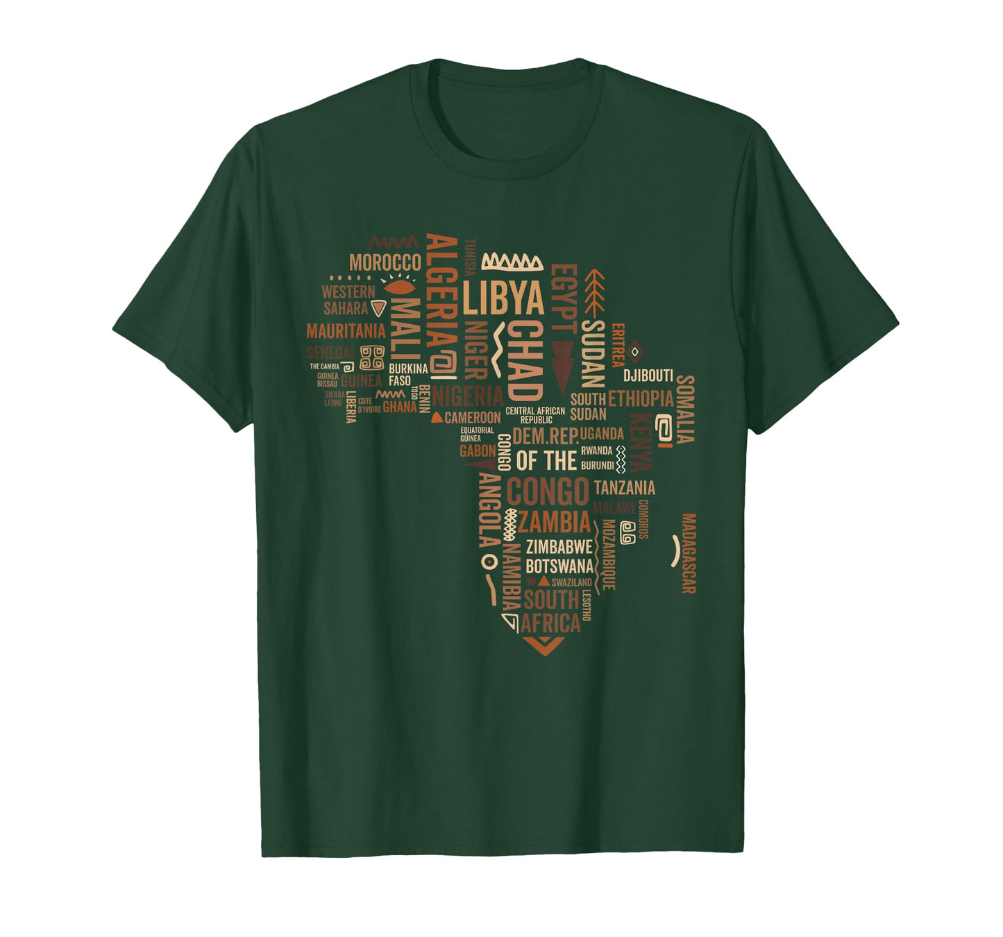 Africa Map Countries Black History Pride African American T-Shirt