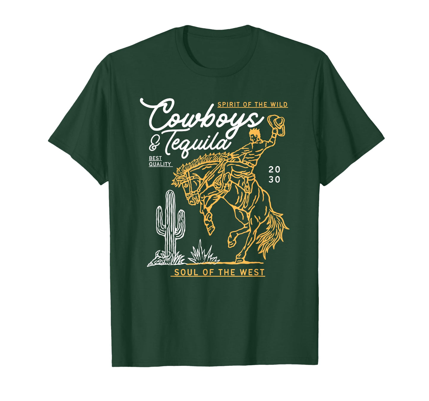 Cowboys and Tequila Country Rodeo Vintage Horse Riding Texas T-Shirt