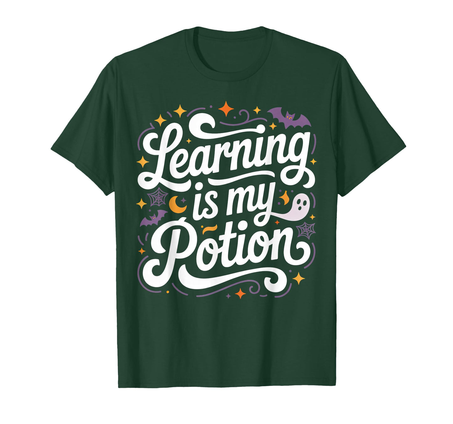 Cute Retro Text Quote Halloween Learning is My Potion T-Shirt