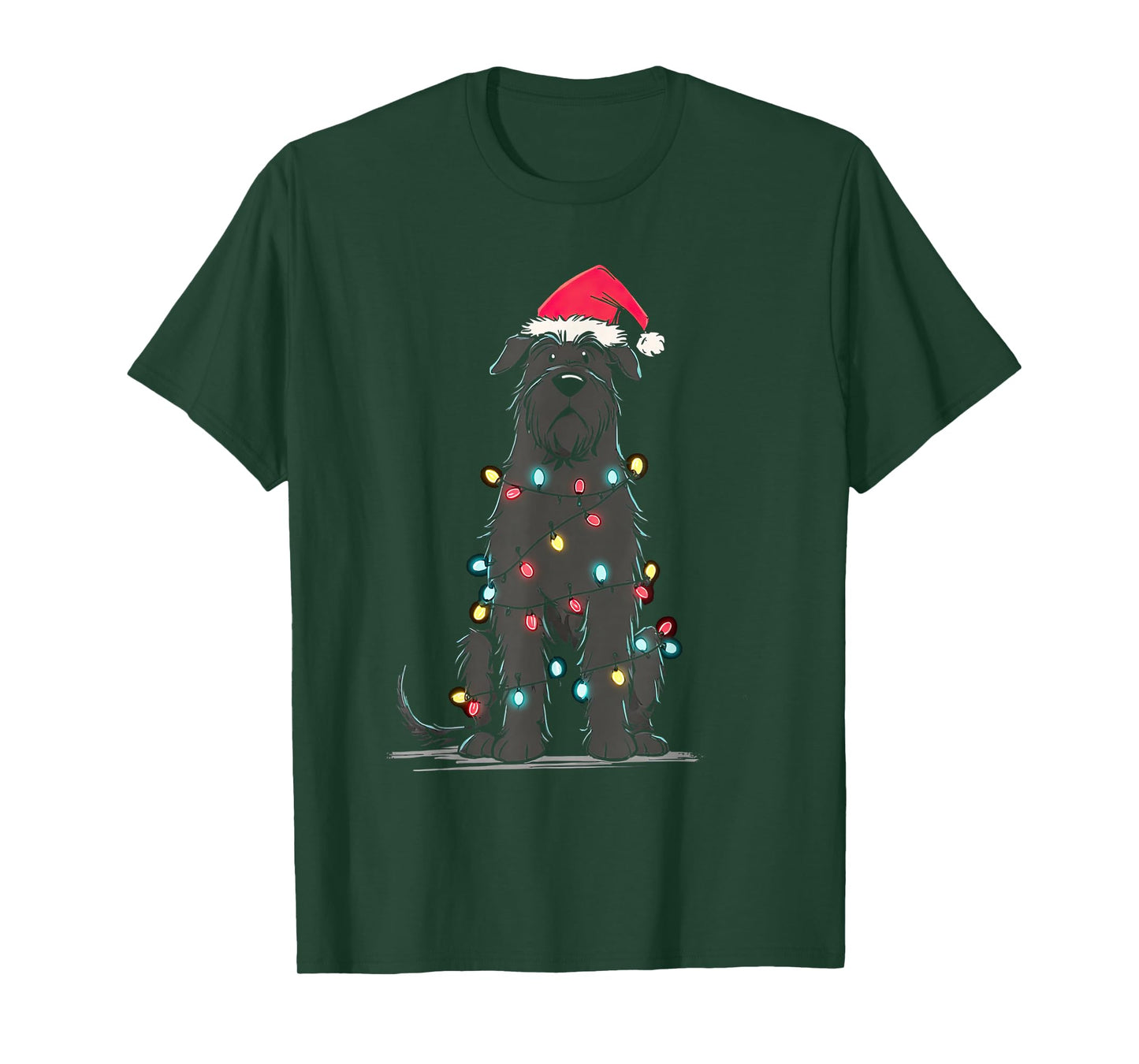 Funny Bouvier Des Flandres Christmas Graphics Dog Lights T-Shirt