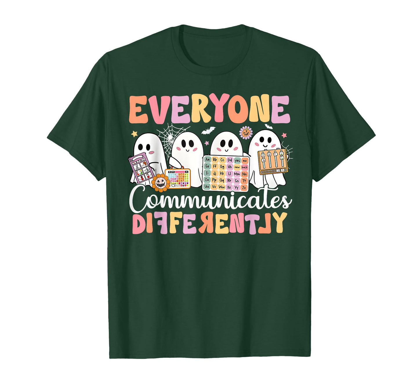Speech Therapy Everyone Communicate Differently Halloween T-Shirt