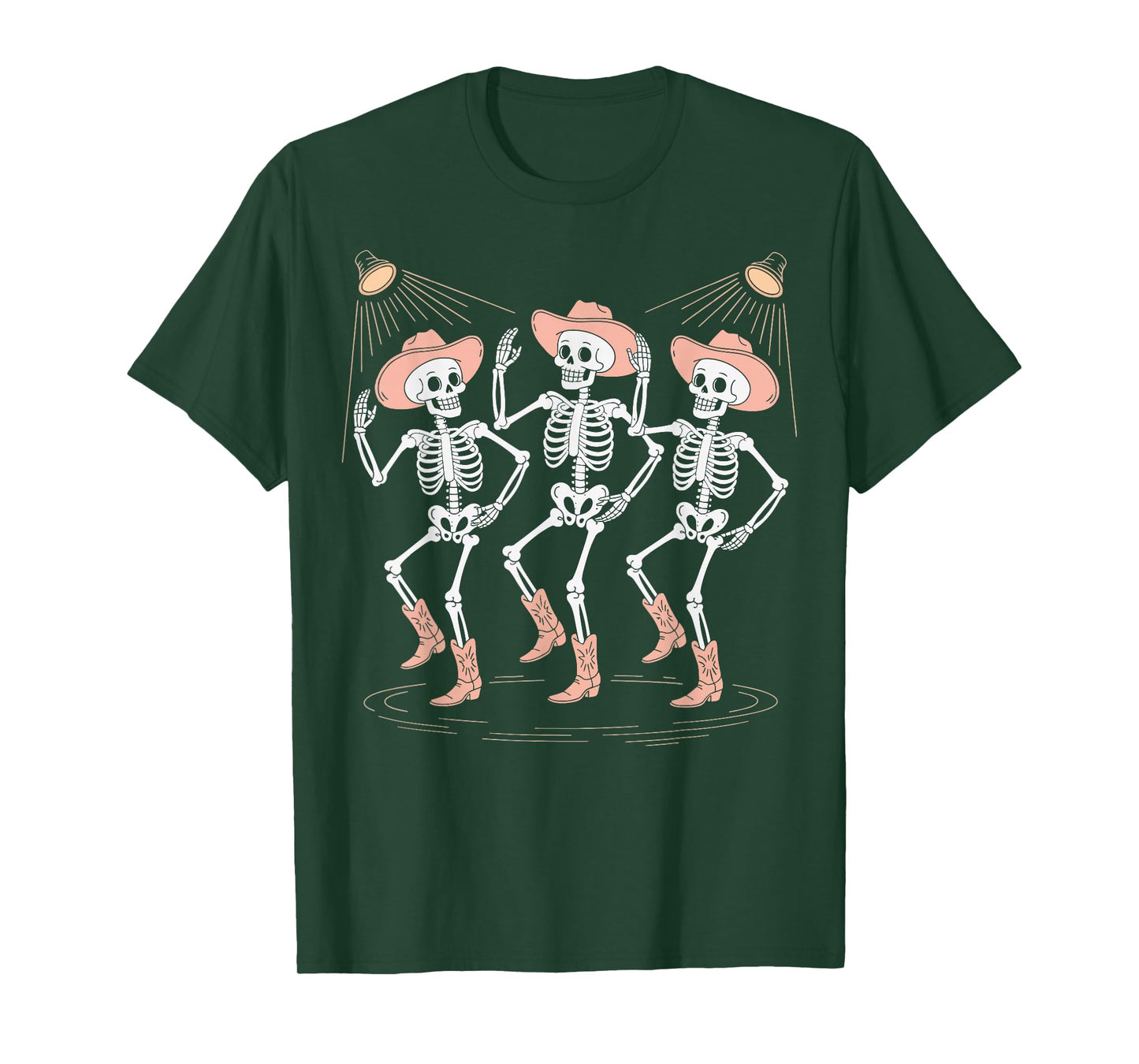 Skeleton Line Dance Halloween Western T-Shirt
