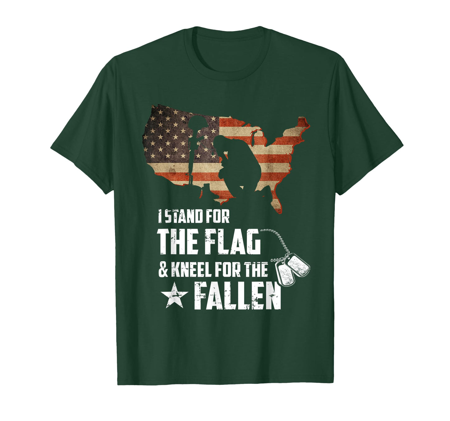 I Stand For The Flag And Kneel For The Fallen USA Veteran T-Shirt