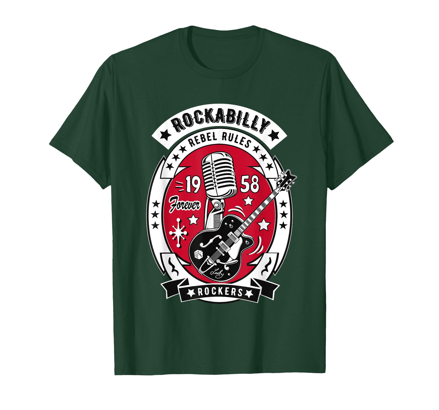 1950s Sock Hop Dance Rock N Roll Shirt 50s Rockabilly Guitar T-Shirt