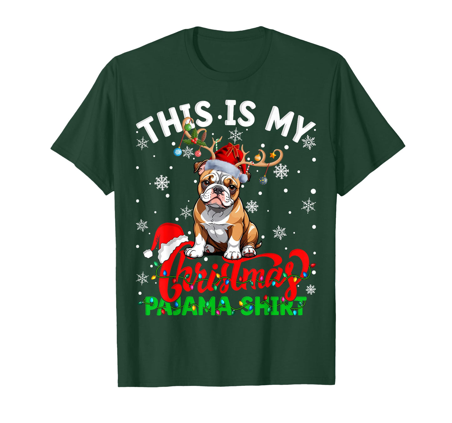 This is My American Bulldog Ugly Christmas Pajama Sweater T-Shirt