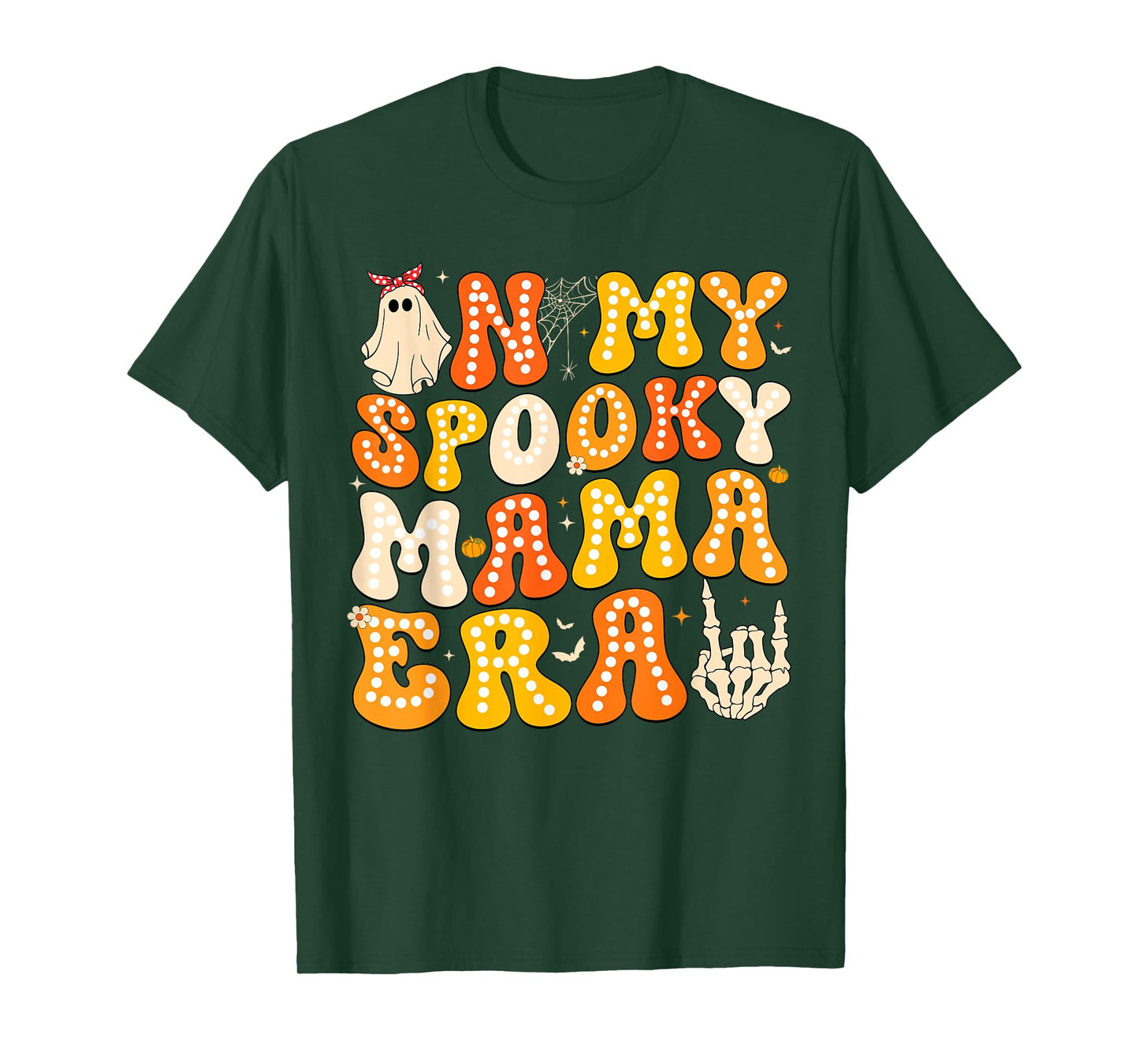 Women Ghost In My Spooky Mama Era Groovy Halloween Mom T-Shirt