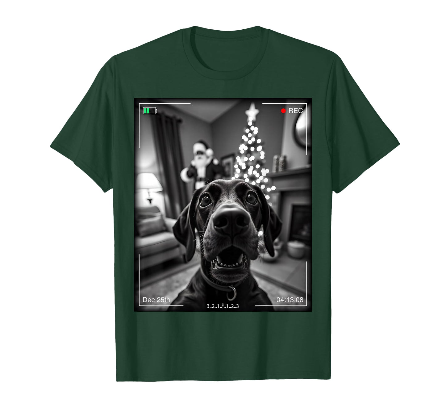 German Shorthaired Pointer Catches Santa On Camera Xmas T-Shirt