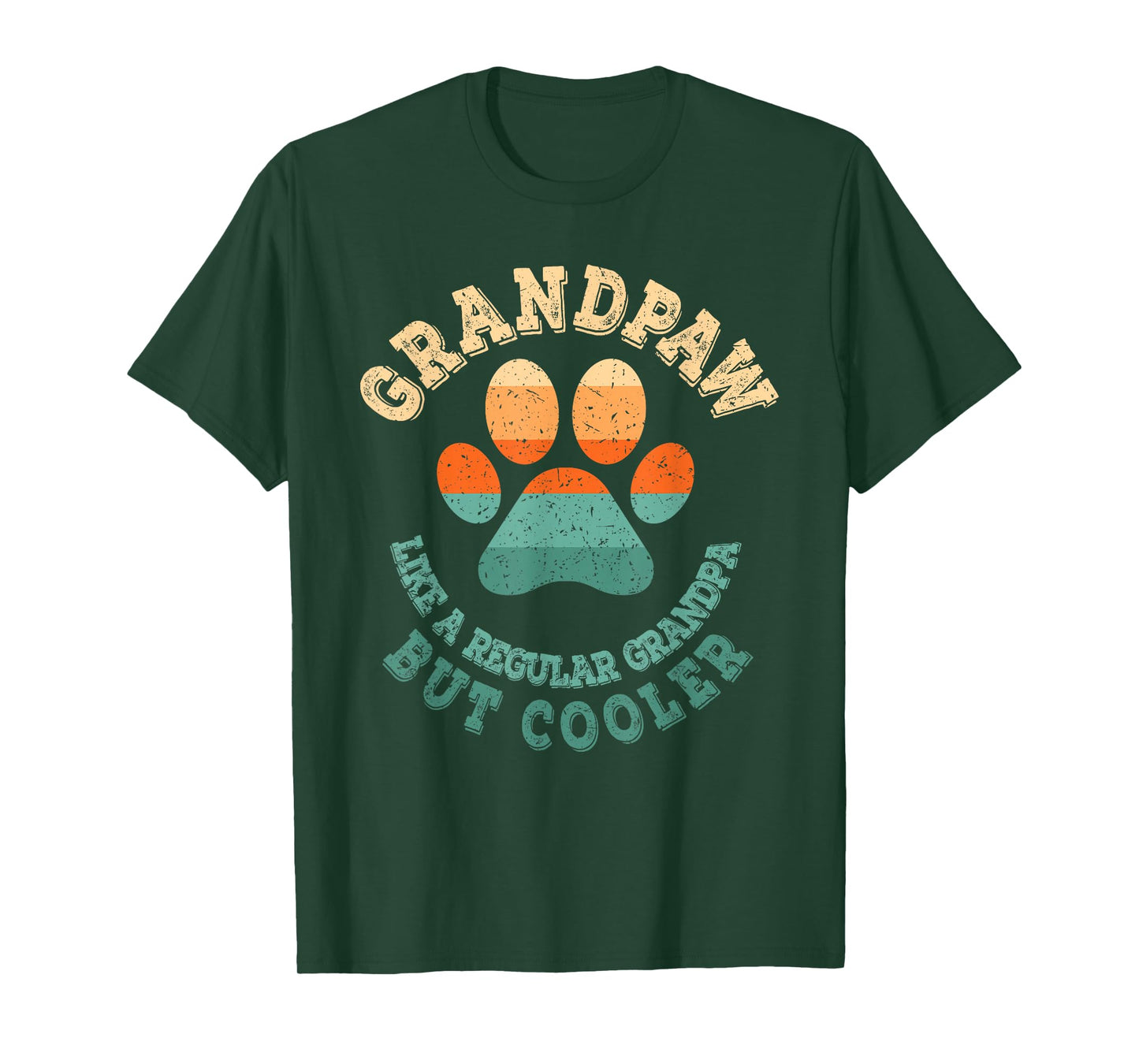 Grandpaw Dog Grandpa Grandfather Funny Grand Paw Retro Men T-Shirt